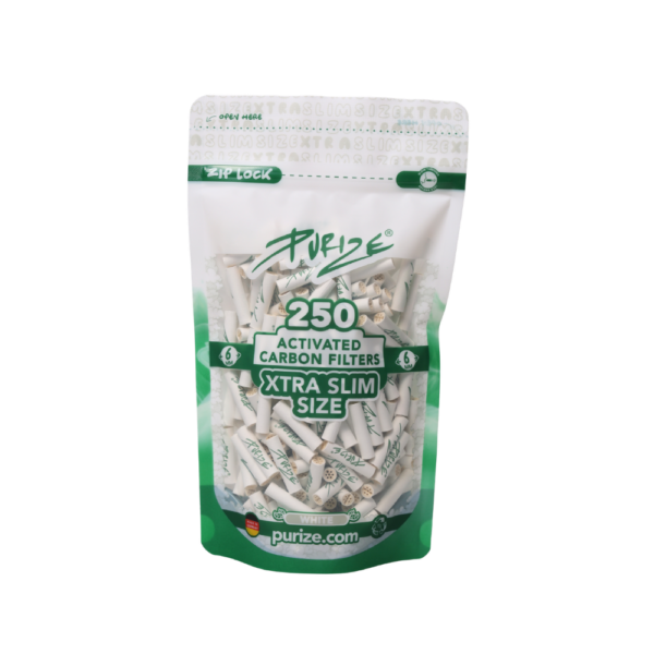 Purize | Pack of 250 XTRA Slim Size Filters 6 mm - White by Purize
